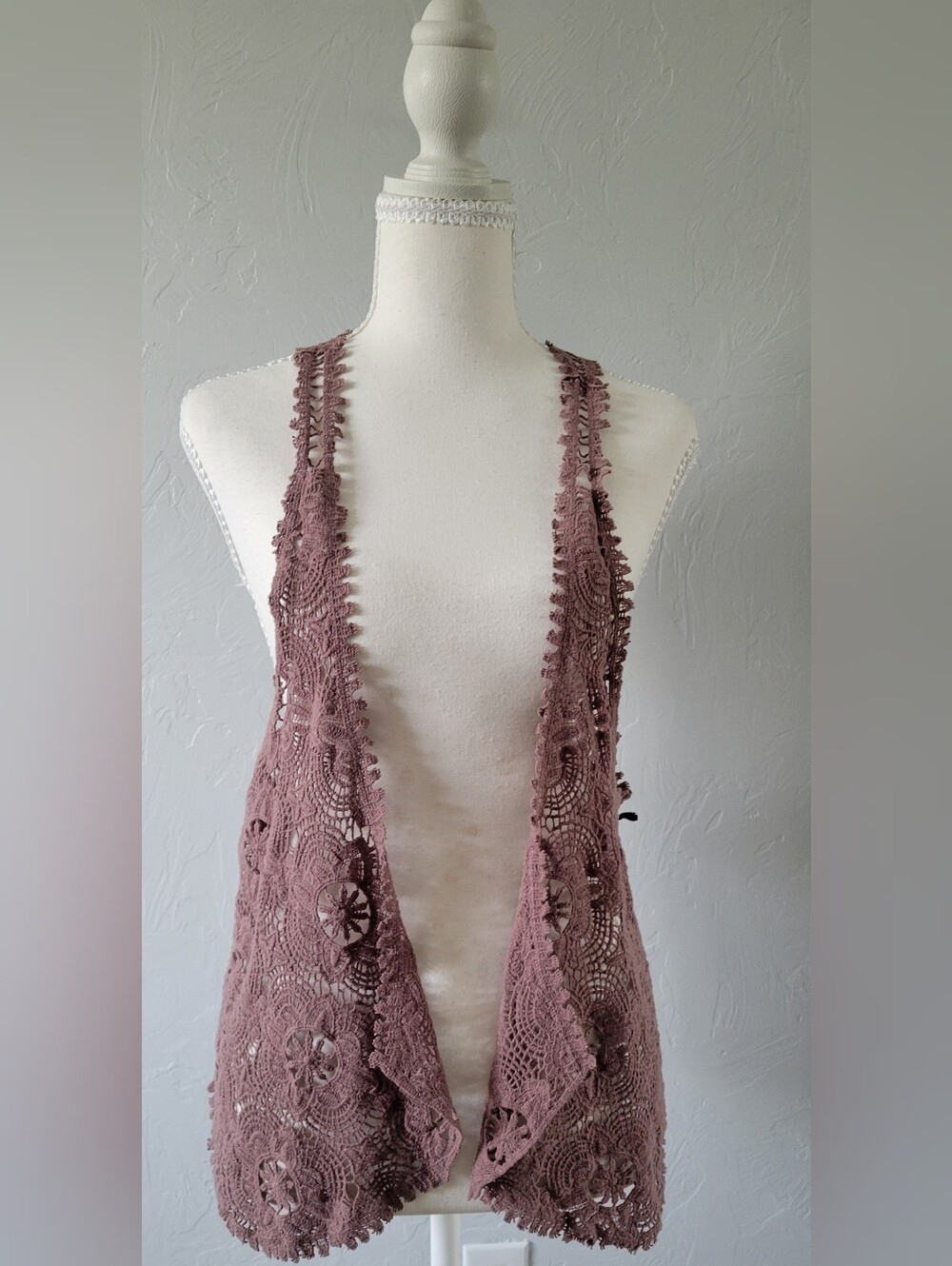 NWT Cowgirl Tuff Crochet Lace Vest XL Rodeo Boho Western Festival Cowgirl Ranch